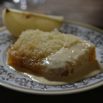 James Martin steamed sponge pudding with pears and custard recipe on Home Comforts at Christmas