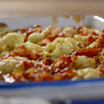 James Martin cauliflower cheese with maple syrup pancetta recipe on James Martin: Home Comforts