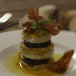 James Martin scallops with black pudding and ginger chutney recipe on James Martin: Home Comforts