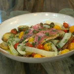 Theo Randall red mullet fillet with potatoes and olives recipe on Saturday Kitchen