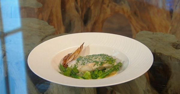 James Martin turbot with new potatoes and a Champagne sauce recipe on