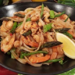 Ching’s Chinese prawn and asparagus noodles recipe on Lorraine