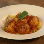 The Hairy Bikers chicken meatballs with Mozzarella and roasted tomato sauce recipe on Saturday Kitchen
