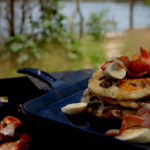 The Hairy Bikers savoury pancakes with sausage recipe on the Chicken and Egg series