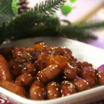Santa’s sticky sausages by Nadia Sawalha on Lorraine