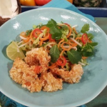 Ching’s Baked coconut prawns with vegetable noodles recipe on Lorraine
