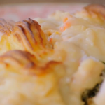 Jamie Oliver posh fish pie with lobster and creamy prosecco sauce recipe on Jamie and Jimmy’s Friday Night Feast