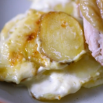 James Martin roast chicken with gratin dauphinoise potatoes recipe