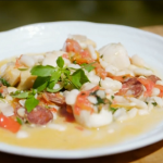 James Martin scallops with beans and chorizo recipe