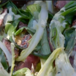 James Martin steak salad with blue cheese dressing and chargrilled onions recipe