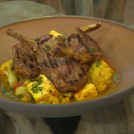 Angela Hartnett lamb chops with paneer and lentils curry recipe on Saturday Kitchen