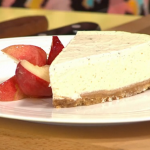 Sophie Michell Vanilla Cheesecake with White Peach and Honey recipe on Sunday Brunch