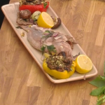 The hairy bikers tilapia with mushroom and feta stuffed peppers recipe on Kitchen Garden Live