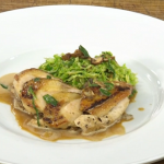 Daniel Galmiche guinea fowl with cabbage and chestnuts recipe on Saturday Morning with James Martin