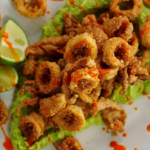 Jamie Oliver crispy squid with smashed avocado and chilli sauce recipe