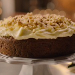 Nigella Lawson carrot cake with crystallised ginger, walnuts and cream cheese icing recipe on Nigella: At My Table