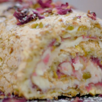 Paul Hollywood pistachio and rose petal roulade recipe