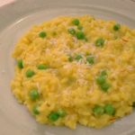Gino’s saffron risotto with peas and cheese recipe on Gino’s Italian Coastal Escape