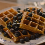 Nigella Lawson waffles with blueberries and syrup recipe on Nigella: At My Table