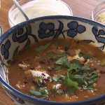 Rick Stein Aztec soup with chicken and avocado recipe