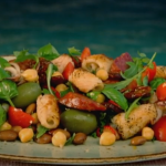 Gino’s squid with spicy salami and bean salad recipe