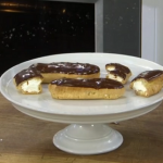 James Martin eclairs with choux pastry, chocolate fondant icing and cream recipe