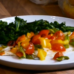 Linia Patel Mediterranean sea bass with sauteed kale recipe on Get A Holiday Body