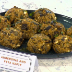 Yasmin Khan Palestinian Aubergine and feta kefte recipe on Sunday Brunch 