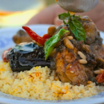 Jamie Oliver chicken with aubergine pot roast and couscous recipe