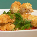 Simon Rimmer Sweet and Sour Crispy Chicken with boiled rice recipe on Sunday Brunch