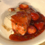 Simon Rimmer vegan cheesecake with strawberry sauce recipe on Sunday Brunch