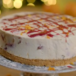 Catherine Fulvio mincemeat cheesecake with a mulled wine sauce recipe on The Best Christmas Food Ever