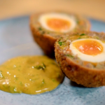 Paul Ainsworth bubble and squeak scotch eggs with curry mayonnaise recipe on The Best Christmas Food Ever