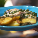 Gino’s swordfish with Italian sauteed potatoes and gremolata sauce recipe on Gino’s Italian Coastal Escape