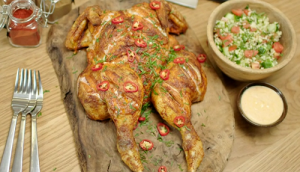 spatchcock peri couscous tew jamie