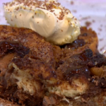 Simon Rimmer Salted Caramel with Chocolate Doughnut Bread and Butter Pudding on Sunday Brunch