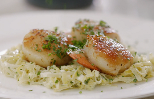 Mary Berry Scallops With Leek And Tarragon Recipe On Mary Berry S Quick Cooking The Talent Zone
