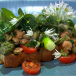 Paul Askew Bruschetta With Asparagus and Potted Shrimp recipe on Sunday Brunch
