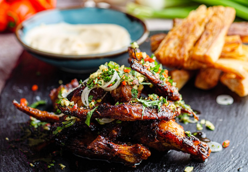 April Jackson S Honey Jerk Chicken Wings With Cassava Chips Recipe On Sunday Brunch The Talent