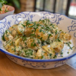 Lisa Faulkner warm potato salad recipe on John and Lisa’s Weekend Kitchen