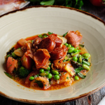Simon Rimmer chorizo with jamon and beans stew recipe on Sunday Brunch