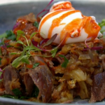 Simon Rimmer Duck Hash with Poached Eggs recipe on Sunday Brunch