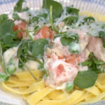 Bob Mortimer uncle Duncan’s bankside special with tagliatelle and smoked salmon recipe on Sunday Brunch
