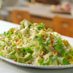 Jamie Oliver double corn salad with pop corn and yoghurt recipe on Jamie’s Meat-Free Meals