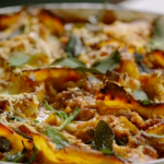 Jamie’s scruffy aubergine lasagne with sage and almonds recipe on Meat-free Meals