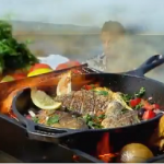 Peter Andre sea bass with spinach, tomatoes and onions recipe on Lorraine