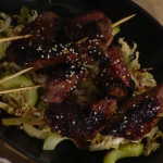Simon Rimmer Teriyaki Steak Skewers with Chinese cabbage recipe on Sunday Brunch
