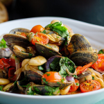 Simon Rimmer Boozy Clams with Tomato and Beans recipe on Sunday Brunch