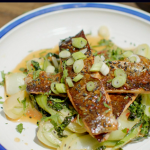 Hairy Bikers soy glazed and honey trout with bok choi and black sesame seeds recipe on Route 66