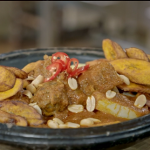 Zoe Adjonyoh Ghanaian peanut butter stew with lamb and chale sauce recipe on Nadia’s Family Feasts